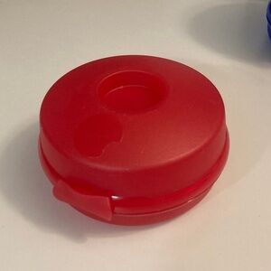Tupperware Round Red Bagel Storage Container